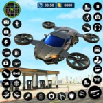 flying car driving android application logo